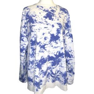 Original use white sweatshirt with blue tie dye design!